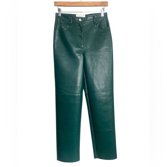 Wilfred the Melina Green Faux leather pants size 4 holiday party club wear - Picture 2 of 11